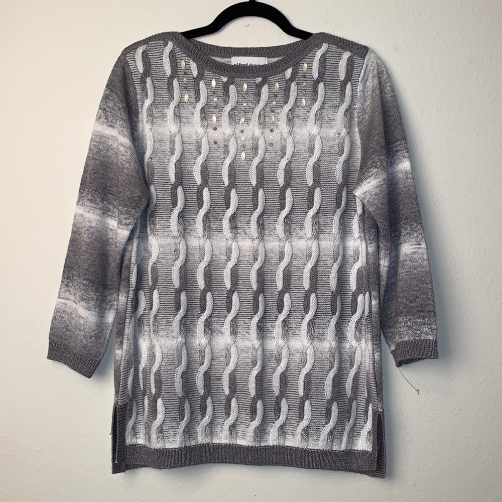 Alfred dunner woman’s pullover sweater 3/4 sleeves size small